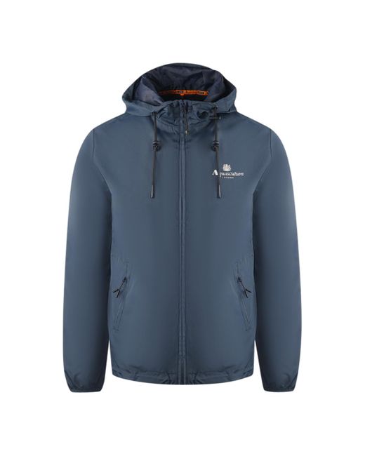 Aquascutum Blue London Logo Active Windbreaker Jacket for men