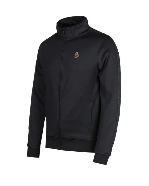 Luke 1977 Black Trico Taped Track Jacket for men