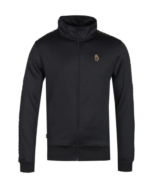 Luke 1977 Black Trico Taped Track Jacket for men
