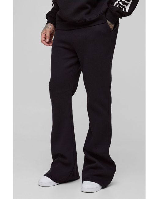 BoohooMAN Black Tall Slim Extreme Flared Sweatpants for men