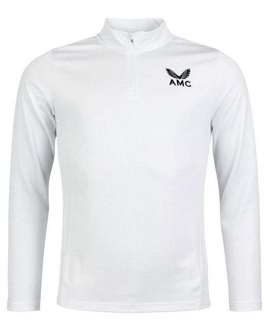 Castore White Amc Core Midlayer Tennis Top for men