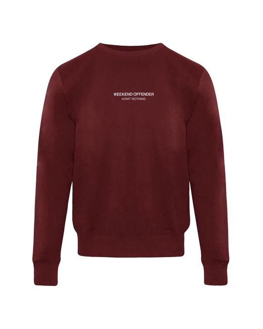 Weekend Offender Red Logo Wine Sweater for men
