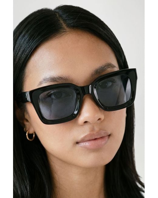 Boohoo Black Chunky Framed Square Sunglasses