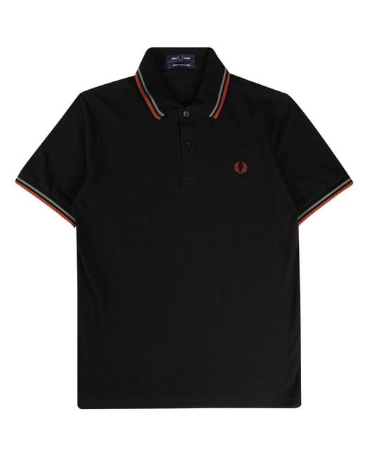 Fred Perry Black And Twin Tipped Polo Shirt Cotton for men