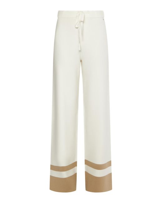 Dreimaster Gebreide Broek Dames Gebroken Wit Beige in het White