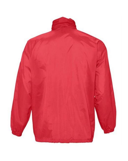 Sol's Red Surf Windbreaker Lightweight Jacket Nylon