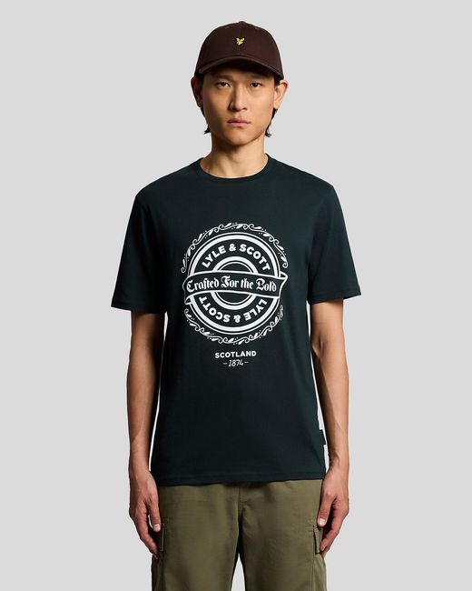 Lyle & Scott Black Crafted For The Bold Graphic T-Shirt for men
