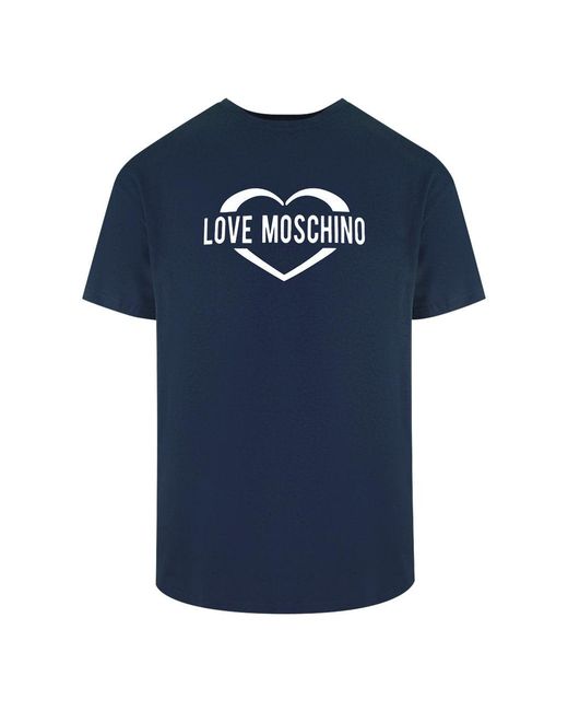 Moschino Blue Love Logo T-Shirt Cotton for men