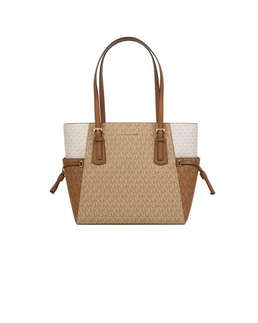 Michael Kors Natural Voyager Large East West Tote Canvas