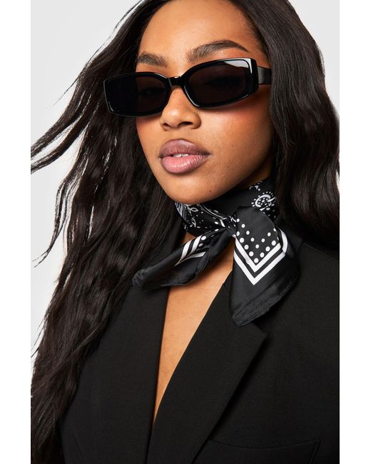 Boohoo Black Chunky Rectangle Sunglasses
