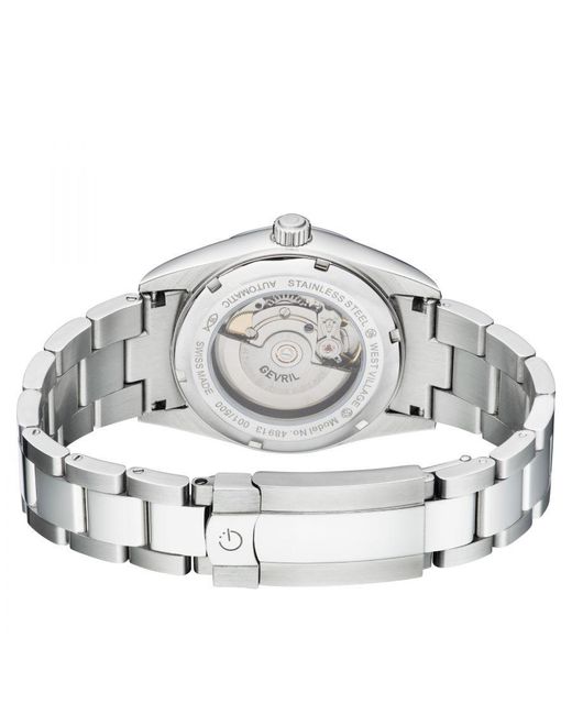 Gevril Blue Automatic West Village Tiffany Dial Stainless Steel Bracelet for men