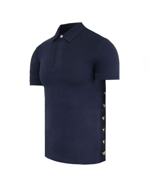Emporio Armani Blue Polo Shirt Cotton for men