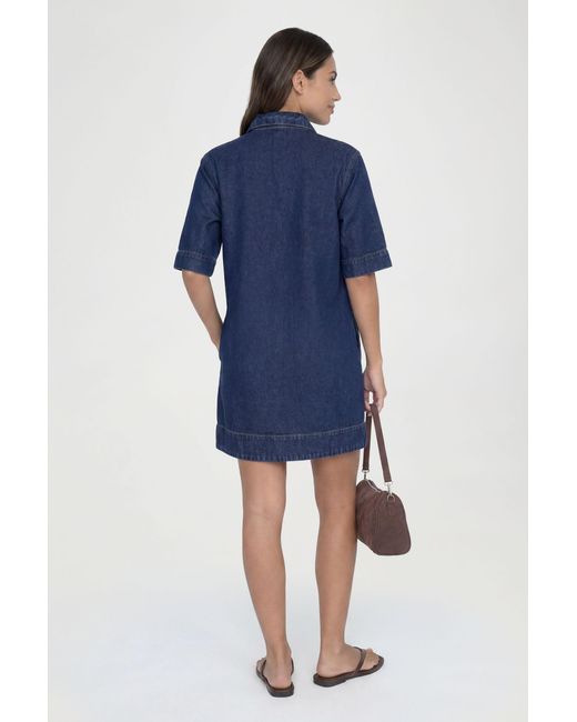 Boohoo Blue Tall Short Sleeve Denim Dress