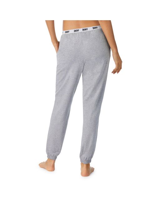 DKNY Gray Cotton Logo Jogger Marl