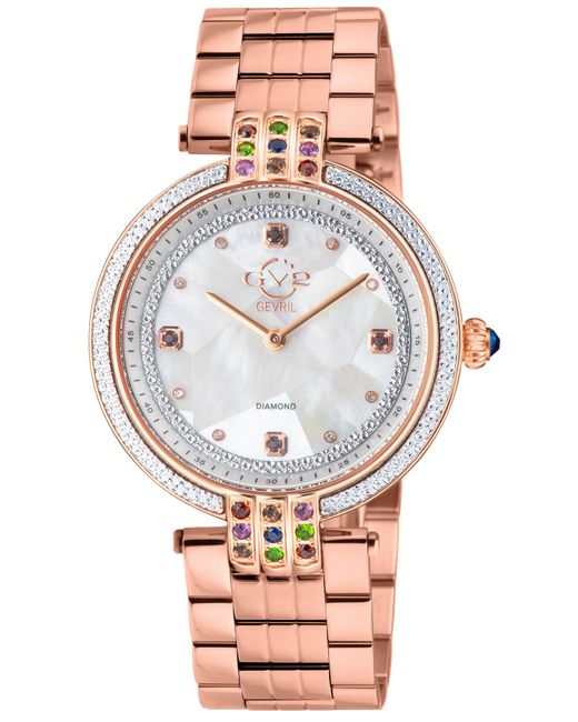 Gv2 Metallic Matera 12805B Swiss Quartz Diamond Mop Dial Watch
