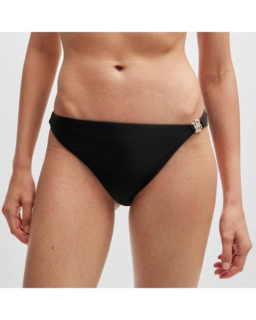 Boss Dames Double B Monogram Geheel Gevoerde Bikinibroek In Zwart in het Black
