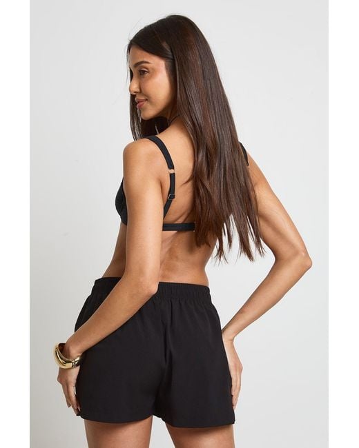Boohoo Black Essentials Textured Beach Shorts