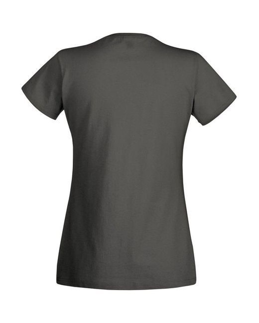 Fruit Of The Loom Gray Ladies/ Lady-Fit Valueweight Short Sleeve T-Shirt (Pack Of 5) (Light Graphite)
