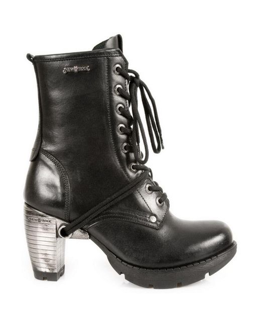 New Rock Black Ladies Leather Gothic Trail Boots- Tr001-S1