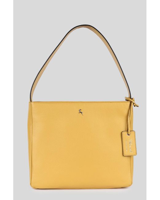 Ashwood Leather Yellow 'Capolavoro Veneziano' Real Hobo Shoulder Bag