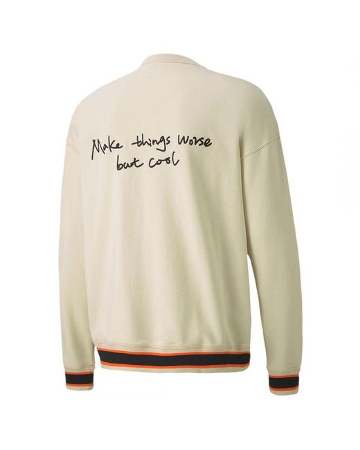 PUMA Natural X Randomevent Long Sleeve Crew Neck Sweaters 596663 50 Cotton for men
