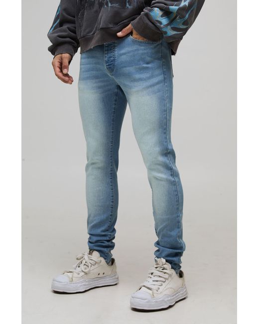 BoohooMAN Blue Basic Skinny Fit Jeans for men