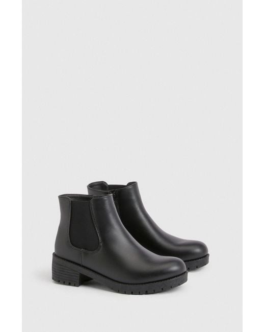 Boohoo Blue Basic Low Chelsea Boots