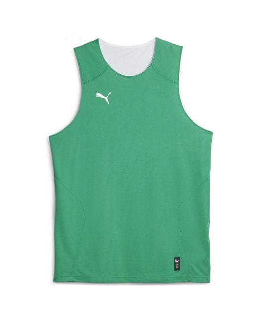 PUMA Green Hoops Team Reverse Practice Performance Basketball Jersey for men