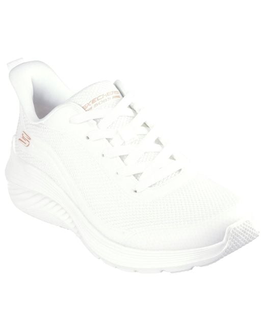 Skechers White Bobs Squad Waves Still Wading 117483-Wht Lace Up Shoes