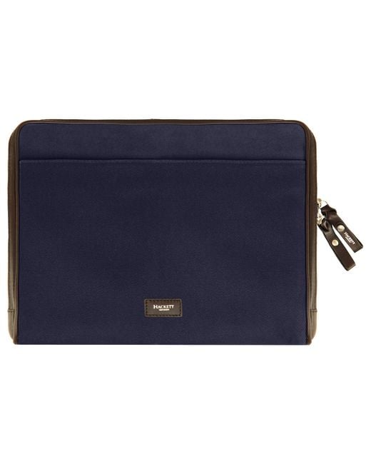 Hackett Blue London Rc Document Case Cotton for men