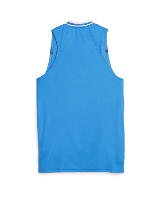 PUMA Blue Hoops Team Game Performance Basketball Jersey for men