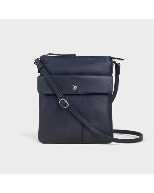Assots London Blue 'Amba' Soft Nappa Full Grain Real Leather Crossbody Bag