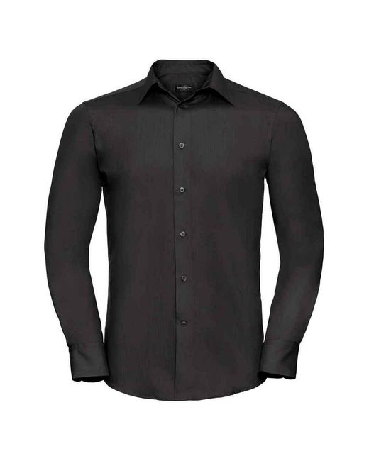 Russell Black Collection Polycotton Easy-Care Long-Sleeved Formal Shirt for men