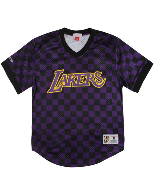 Mitchell & Ness Blue Nba La Lakers Wordmark Mesh T-Shirt for men