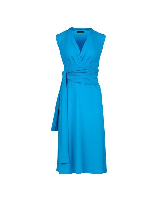 Conquista Mouwloze Empire Line-jurk In Turkoois in het Blue