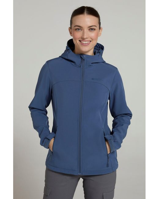 Mountain Warehouse Blue 'Exodus' Softshell Jacket With Multiple Pockets Water Resistant Coat