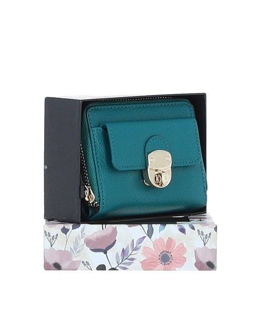 Ashwood Leather Green Stylish Compact Ladies Purse With Rfid Protection