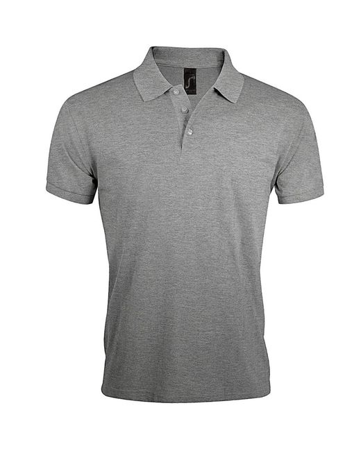 Sol's Gray Prime Pique Plain Short Sleeve Polo Shirt Marl) for men