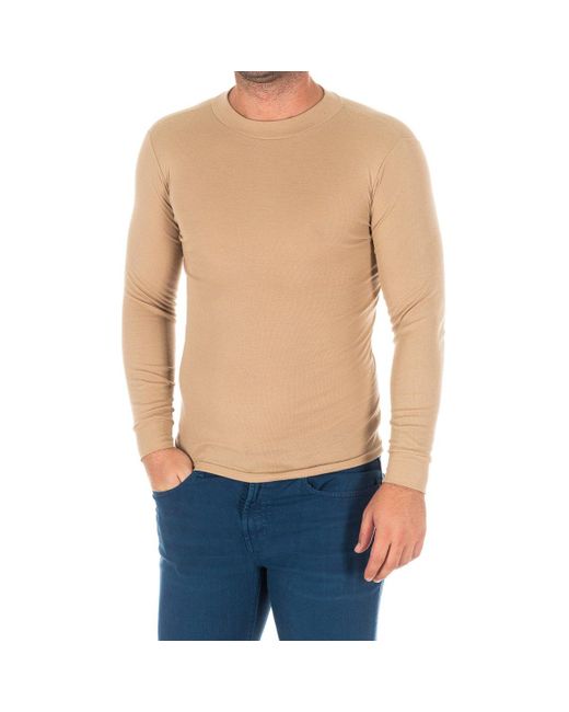 Kisses&Love Blue Long-Sleeved T-Shirt With Half-High Collar 1625-H for men