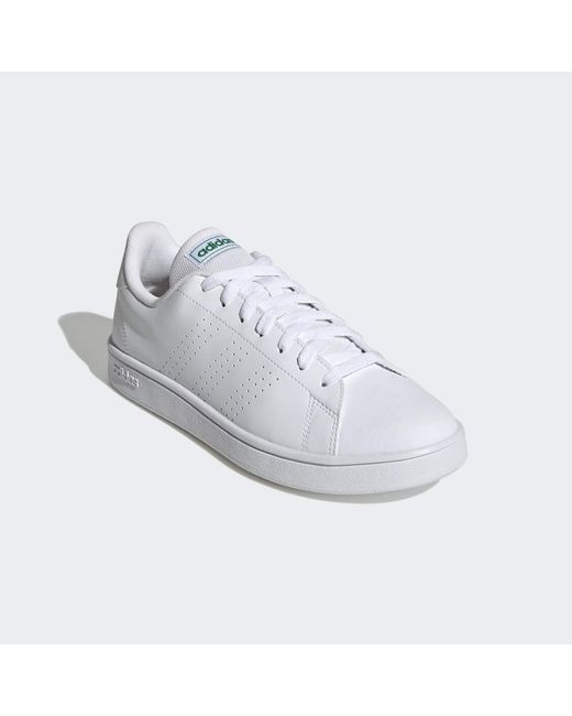 Adidas White Advantage Base Shoes for men