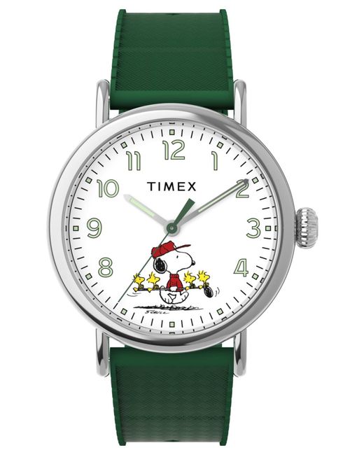 Timex Green Peanuts Waterbury Standard Watch Tw2W78900 Rubber for men
