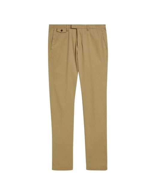 Ted Baker Natural Genay Slim Fit Smart Tan Trousers for men