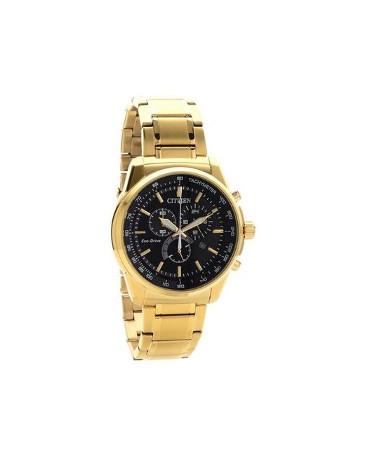 Citizen Metallic At2372-50e Gold Plated Eco-drive Bracelet Watch Stainless Steel for men