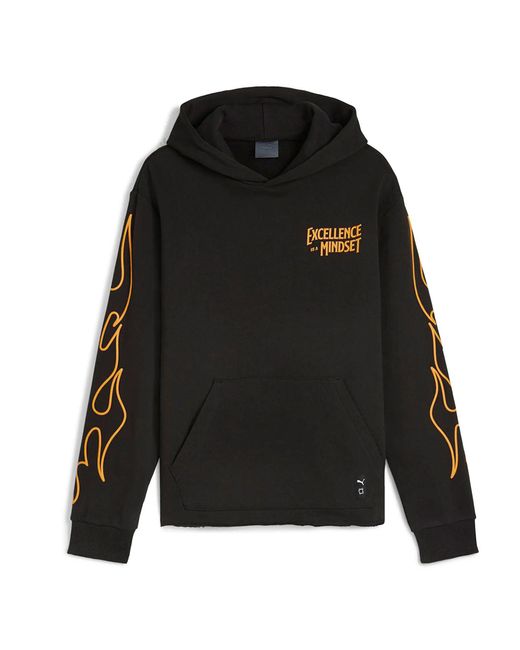 PUMA Black Caution Hoodie Cotton for men