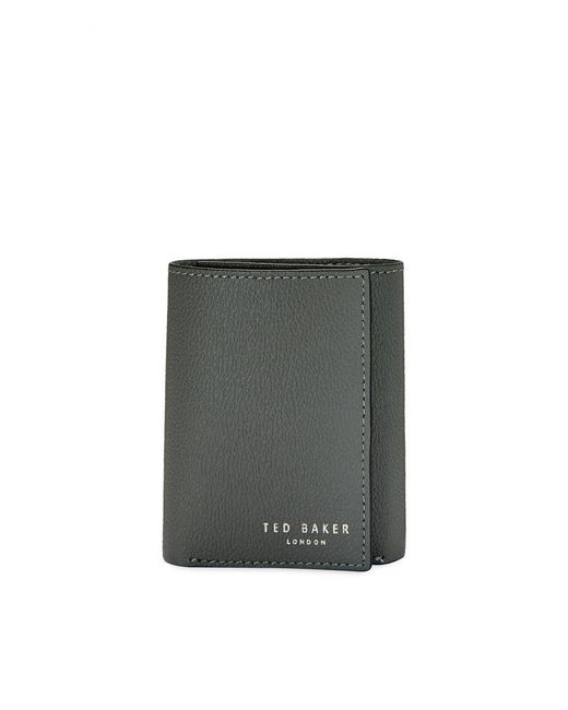 Ted Baker Gray Gonnor Printed Leather Trifold Wallet for men