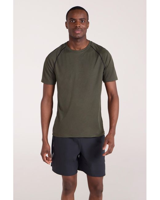 Mountain Warehouse Gray 'Aero Ii' Short Sleeve Top With Reflective Print Isocool Sports Tee for men