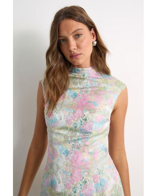 Warehouse White Jacquard Mini Dress