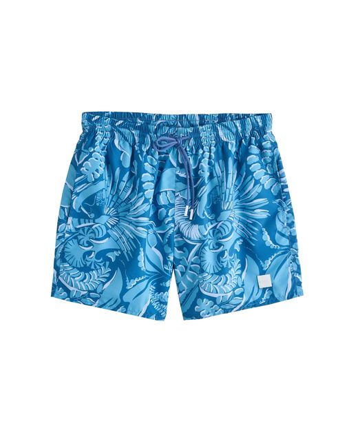 Boss Blue Piranha Swim Shorts Light Pastel Cotton for men