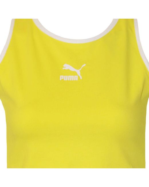 PUMA Yellow Ladies Classics Cropped Tank (Blazing)