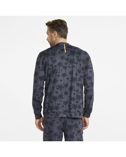 PUMA Blue X Palm Tree Crew Lightweight Neck Golf Sweatshirt for men